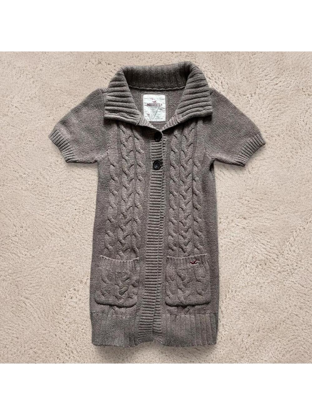 Gray Hollister Co. cable knit cardigan